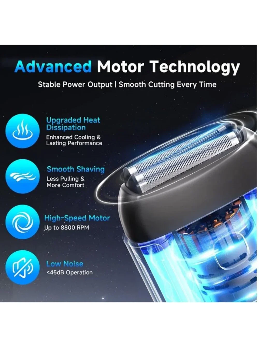 3D Magnetic Floating Electric Foil Shaver With LED Display USB-C Charging